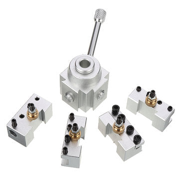 Machifit Upgraded Silver Quick Change Post Holder Set Boring Bar Turning Tool Holder For CNC Mini La