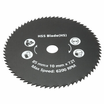 85mm 72 Teeth HSS Circular Saw Blade Rotary Cutting Disc Wheel For Rotary Tool