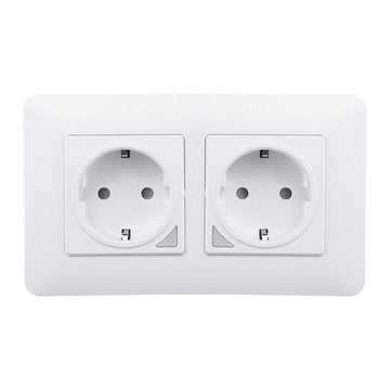 Dual DE EU WiFi Smart Light Wall Switch Socket Outlet Smart Life Tuya Wireless Remote Control Work w