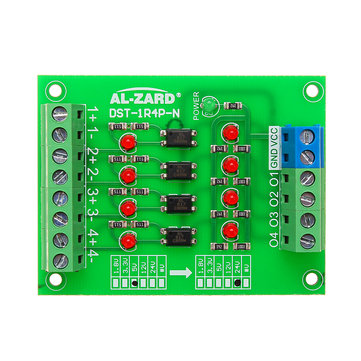 5pcs 5V To 24V 4 Channel Optocoupler Isolation Board Isolated Module PLC Signal Level Voltage Conver