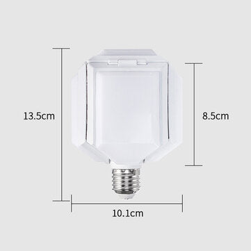 40W E27 LED Garage Light Four-Leaf Deformable High Bay Lamp Ceiling Warehouse Workshop Industrial Li