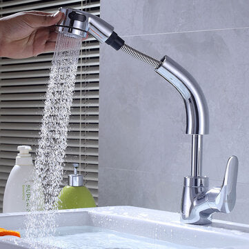 Zinc Alloy Pull Out Faucet Mixer Taps 360Swivel Spout Spray Kitchen Bathroom Sink Basin Brass Fauc