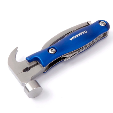 Workpro 12-in-1 MultiTools plier hand tools set wire stripper Hammer with Knife foldable Saw File Sc