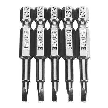 5pcs 2.7 50mm Screwdriver Bits Set 1/4 Inch Hex Magnetic Triangle Screwdriver Bits