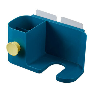 Wall Mount Hair Dryer Holder Hanger Hair Dryer Organizer Shelf Racks Hair Dryer Bra... (COLOR: BLUE)