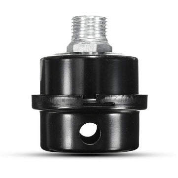 MPT1/2Inch 20mm Thread Dia Black Metal Air Compressor Intake Filter Noise Muffler Silencer