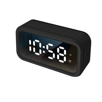 FY101 Digital Alarm Clock bluetooth Speaker FM Radio Payment Broadcast LED Table ... (COLOR.: BLACK)