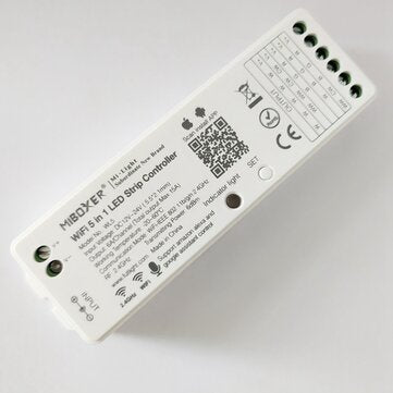 Miboxer WL5 2.4G 15A 5 IN 1 WiFi LED Controller work with Amazon Alexa Google Assistant for RGBW RGB