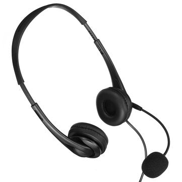 Wired USB Mic Headphones Volume Control Stereo Computer Headsets For PC Laptop