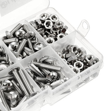 Suleve M4SP1 M4 Stainless Steel Phillips Round Head Screws Bolts Nuts Assortment Kit 250Pcs