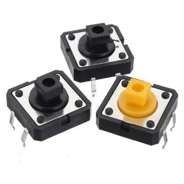 5 x 50pcs Tactile Push Button Switch Momentary Tact & Cap Assorted Kit 12x12x7.3mm Key Caps