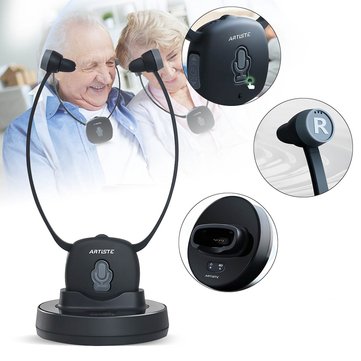 ARTISTE 2.4g Hearing Aid Headphones the Old Man TV Earphone Hear Support Wireless Headphones