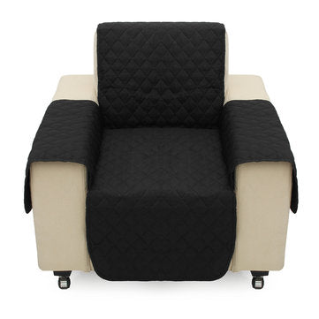 Black Pet Sofa Couch Protective Cover Pad Removable W/ Strap Waterproof Pads 1 Seater