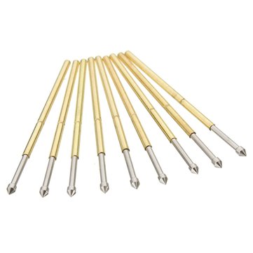 50pcs PCB Bare Board Spring Loaded Test Probe Pin P100 E2 180g 1.36mm Diameter