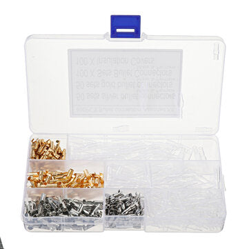 400pcs Bullet Connectors Tin Wire Terminals Male&Female Connectors Assorted Kit