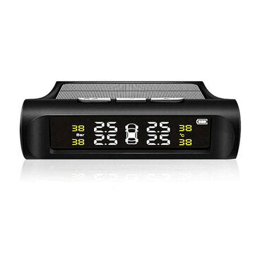 Wireless Solar TPMS LCD Car Tire Pressure Monitoring System + 4 External Sensor