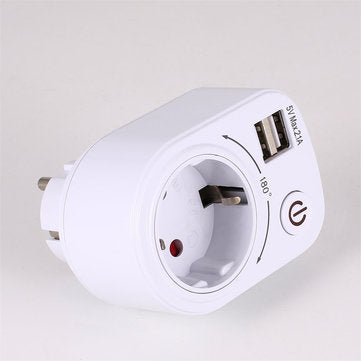 Bakeey 2.1A Dual USB Charger Adapter Smart Socket Shell EU Plug For iPhone 8 Plus XS 11Pro Huawei P3