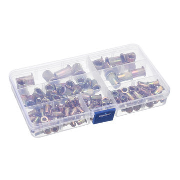 Suleve MXZN6 115Pcs Mixed Zinc Plated Rivet Nut Rivnuts Blindnuts Nutserts M4-M10 Nut Insert Rivet A
