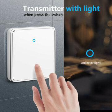 SMATRUL H9 White 433Mhz 300M 2Gang Smart Home Wireless Switch