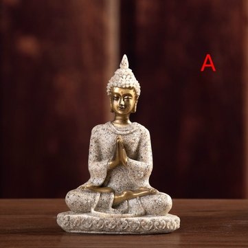Sitting Thai Statue Sculpture Outdoor Indoor Statue Ornament Home Decorations (TYPE: .A)