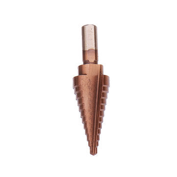 Drillpro 6Pcs HSS Bronze Coated Step Drill Bit With Center Punch Drill Set Hole Cutter Drilling Tool