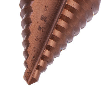 Drillpro 6Pcs HSS Bronze Coated Step Drill Bit With Center Punch Drill Set Hole Cutter Drilling Tool