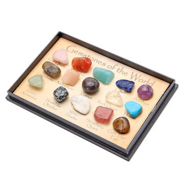 Rock Collection Mix Gems Crystals Natural Teaching Mineral Ore Specimens Decoration Box