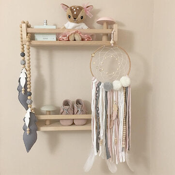Wooden Creative Shelf Children`s Room Decoration Wall Shelf Book Toys Accessories Storage Holder