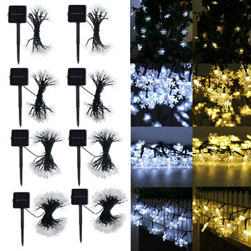 5/6.5/9.5/10M Solar Powered Snowflake String Fairy Lights X... (LENGTH: 5M | LIGHT COLOR: WARMWHITE)