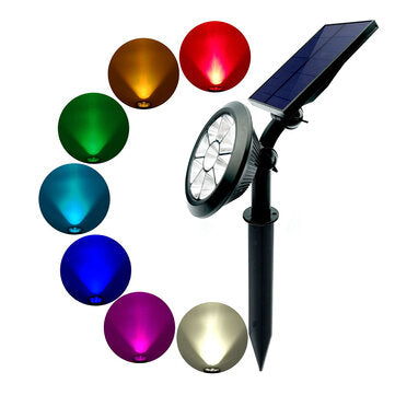 Solar Garden Light Spot Outdoor 9 LED Garden Lawn Landscape Path Wall Lamp Waterproof for Home Garde