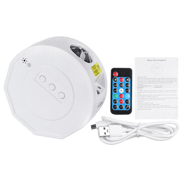 USB Remote Projector Lights Ocean Wave LED Galaxy Night Light Music bluetooth (TYPE: WITHOUTBATTERY)