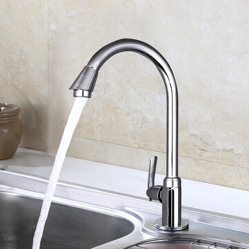 Kitchen Faucet Water-Saving Single-cold Vertical Wash Basin Stainless Steel Large Curved Universal F
