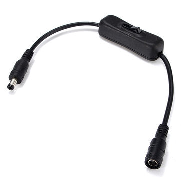 10PCS LUSTREON 5.5X2.1mm DC Power Supply Connector Switch Cable for 5050 3528 LED Strip Light