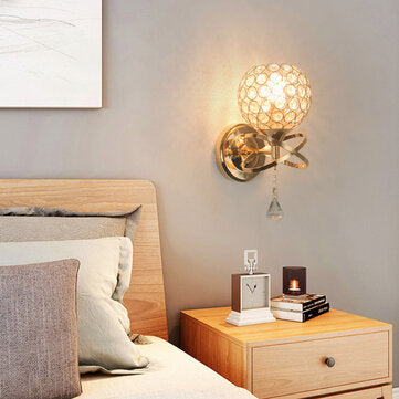 110-220V E14 Modern Chrome Crystal LED Wall Light Lamp Luxury Bedside Bedroom Home Decor Without Bul