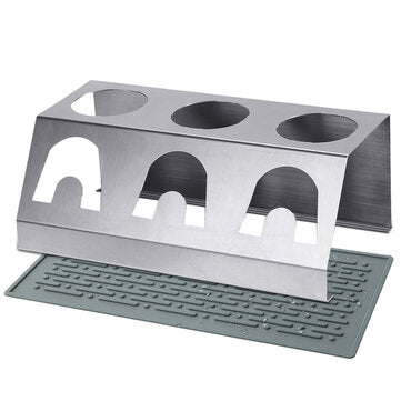 Stainless Steel 3 Holes Cup Bottle Holder Drainer Drying Rack