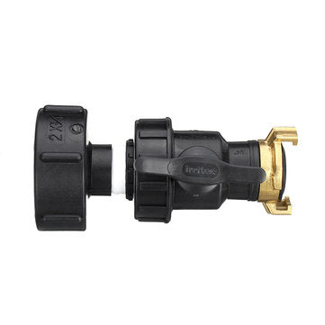 S60x6 3/4`` IBC Tank Drain Adapter Fixing Hose Outlet Tap Water Connector Replacement PP Ball Valve