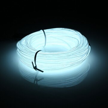10M EL LED Flexible Soft Tube Wire Neon Glow Car Rope Strip Light Xmas Decor DC12V (COLOR.: WHITE)