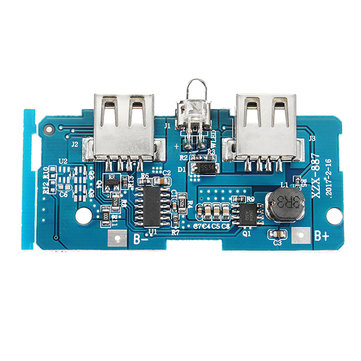 3pcs 3.7V To 5V 1A 2A Boost Module DIY Power Bank Mainboard Circuit Board Built In 18650 Lithium Bat