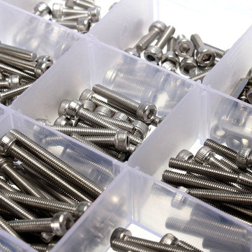 Suleve M3SS2 M3 442Pcs Stainless Steel Allen Bolt Nut Hex Socket Cap Screw Assortment Kit