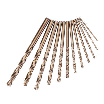 Drillpro 13pcs 1.5-6.5mm HSS-Co M35 Cobalt Twist Drill Bit Set for Metal Wood Drilling