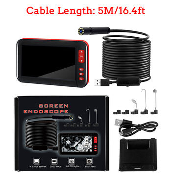 4.3 Inch Mini Endo-scope Camera 1080P USB Cable Inspection Camcorder for Auto Repair... (LENGTH: 5M)