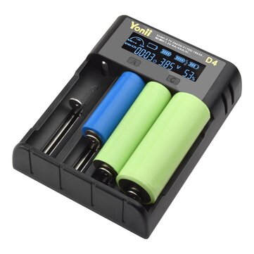 YONII D4 LCD 18650 Battery Charger 4 Slot for 18650 21700 26650 Lithium AA AAA Nimh Battery