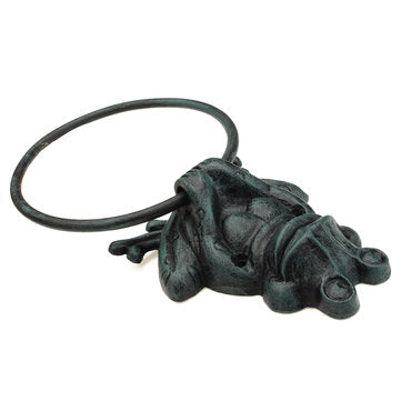 Rustic Industrial Tap Rings Rack Wrought Iron Vintage Round Hanging Black Metal Towel Holder Bathroo