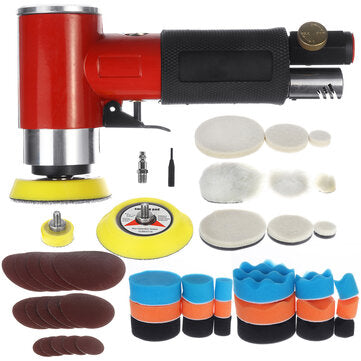 48PCS Mini Air Sander 1`` 2`` 3`` Dual Action Random Orbital Sander Car Polisher