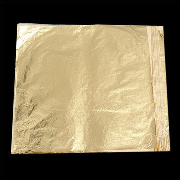 100Pcs Imitation Gold Foil Sheets Copper Leaf Sheets Transfer Leaf Sheets Gold Leaf Booklet 16cm16