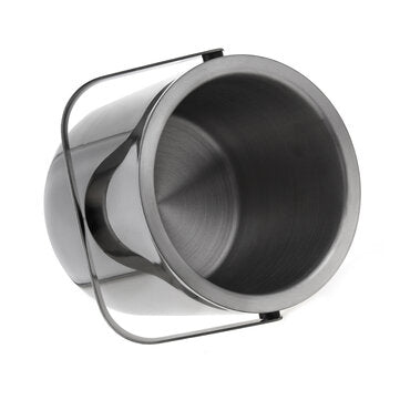 1.3L Double-layer 304 Stainless Steel Ice Bucket Round Small Bucket with Handle
