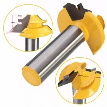 Drillpro RB30 Small Lock Miter Router Bit 45 1/2 Inch Shank Tenon Cutter for Woodworking