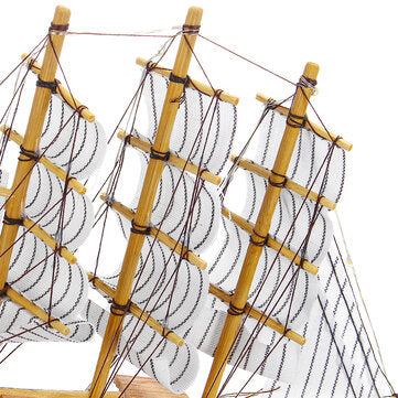 10 LEDs Wood Sailing Boats Ship Model Wooden Craft Sailor Handcrafted Boat Home Decoration