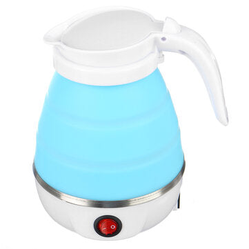 600W 600ML Electric Water Kettle Silicone Travel Boiler Pot Foldabl... (PLUG: EUPLUG | COLOR.: BLUE)