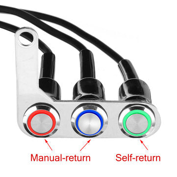 Motorcycle Switch Handlebar ON-OFF Push 3 Buttons Waterproof For Headlight Horn Horn T... (TYPE: #4)